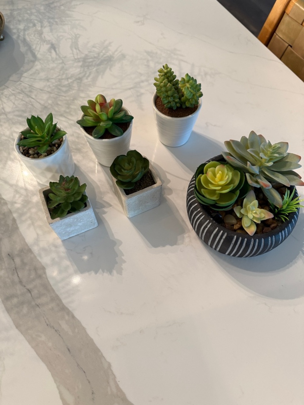 Faux Succulent Assortment in Green Planters